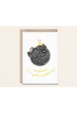 Kathings Wenskaart - Blowfish - Dubbele kaart + Envelop