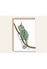Kathings Wenskaart - Chameleon - Dubbele kaart + Envelop