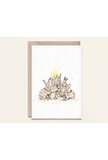 Kathings Wenskaart, Kerst L - Sneeuwhazen - Dubbele kaart (A5) + Envelop