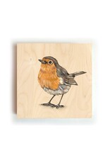 Kathings Houten Blokje - Robin - 10x10 cm