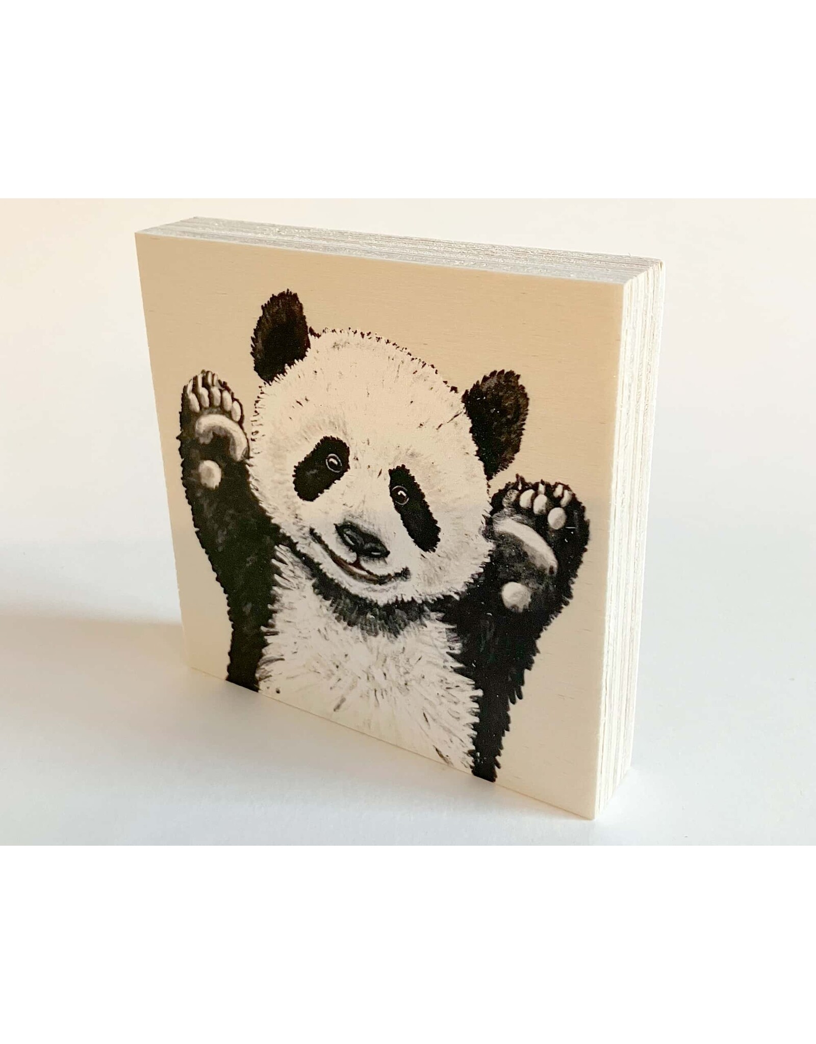Kathings Houten Blokje - Panda - 10x10 cm
