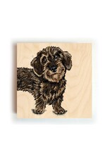 Kathings Houten Blokje - Teckel - 10x10 cm