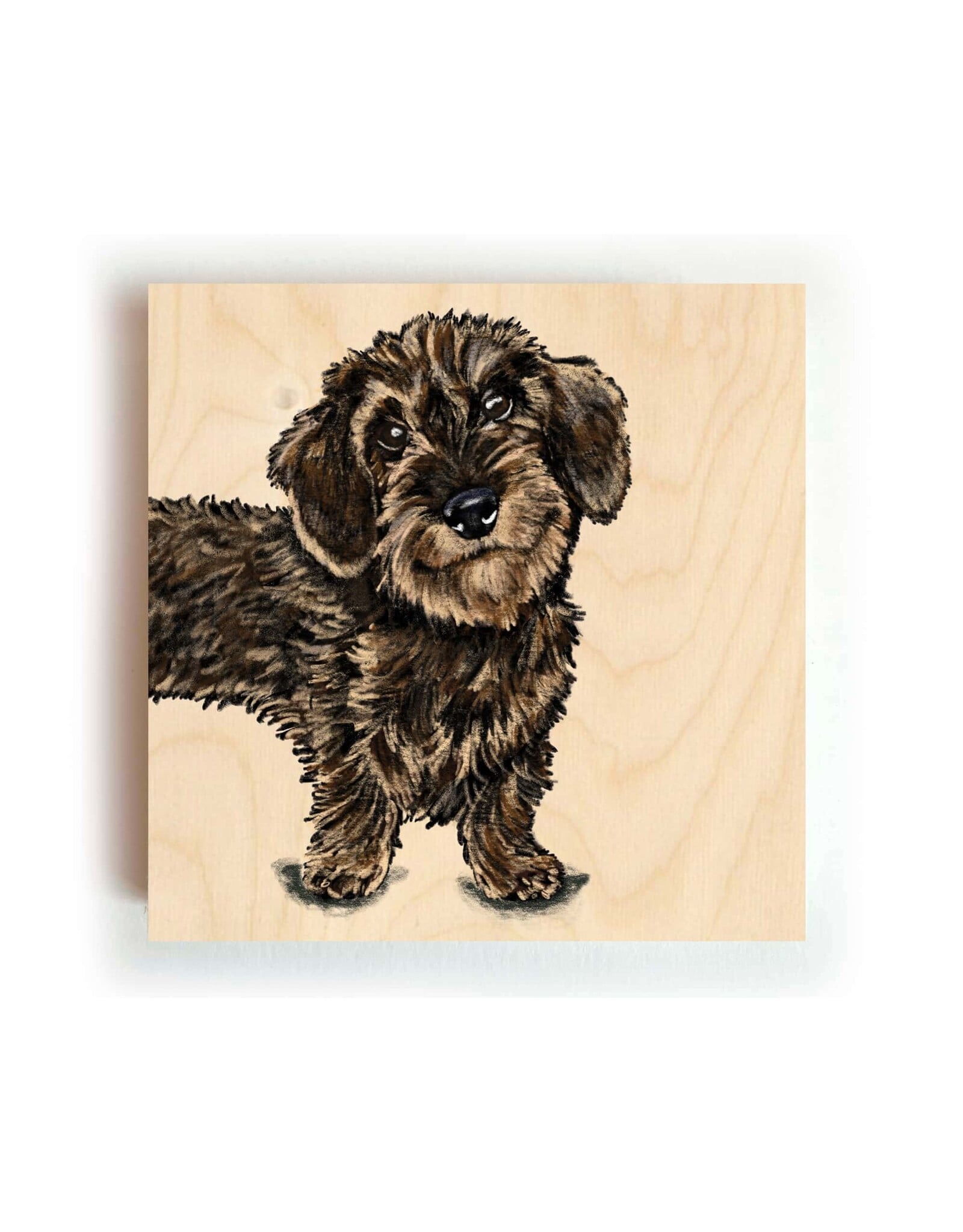 Kathings Houten Blokje - Teckel - 10x10 cm