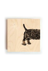 Kathings Houten Blokje - Teckel Tail - 10x10 cm
