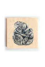Kathings Houten Blokje - Koala's - 10x10 cm