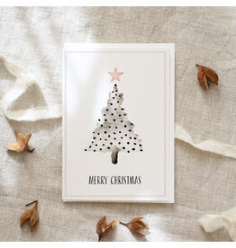 Leo La Douce Wenskaart, Kerst - Christmas Tree Dots - Dubbele kaart + Envelop