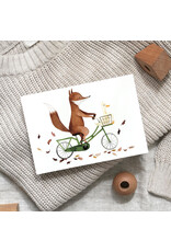 Leo La Douce Wenskaart, Kerst - Fox & Goose - Postkaart + Envelop