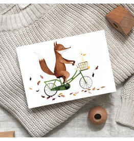 Leo La Douce Wenskaart, Kerst - Fox & Goose - Postkaart + Envelop