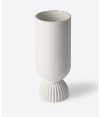 HKLiving HKLiving ceramic flower vase ribbed base white