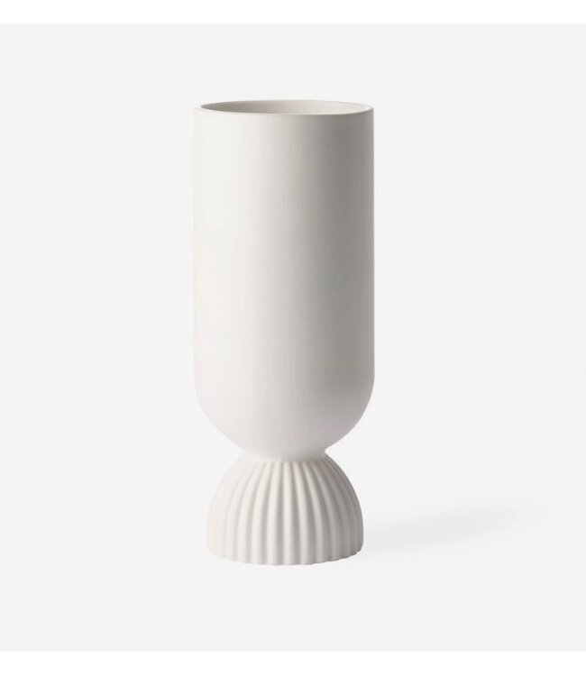 HKLiving HKLiving ceramic flower vase ribbed base white