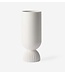 HKLiving HKLiving ceramic flower vase ribbed base white