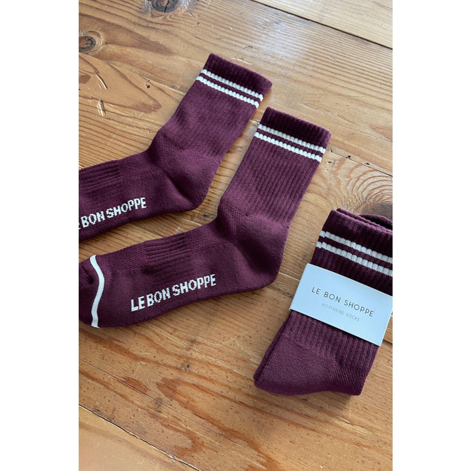 Le Bon Shoppe BOYFRIEND SOCKS MAROON