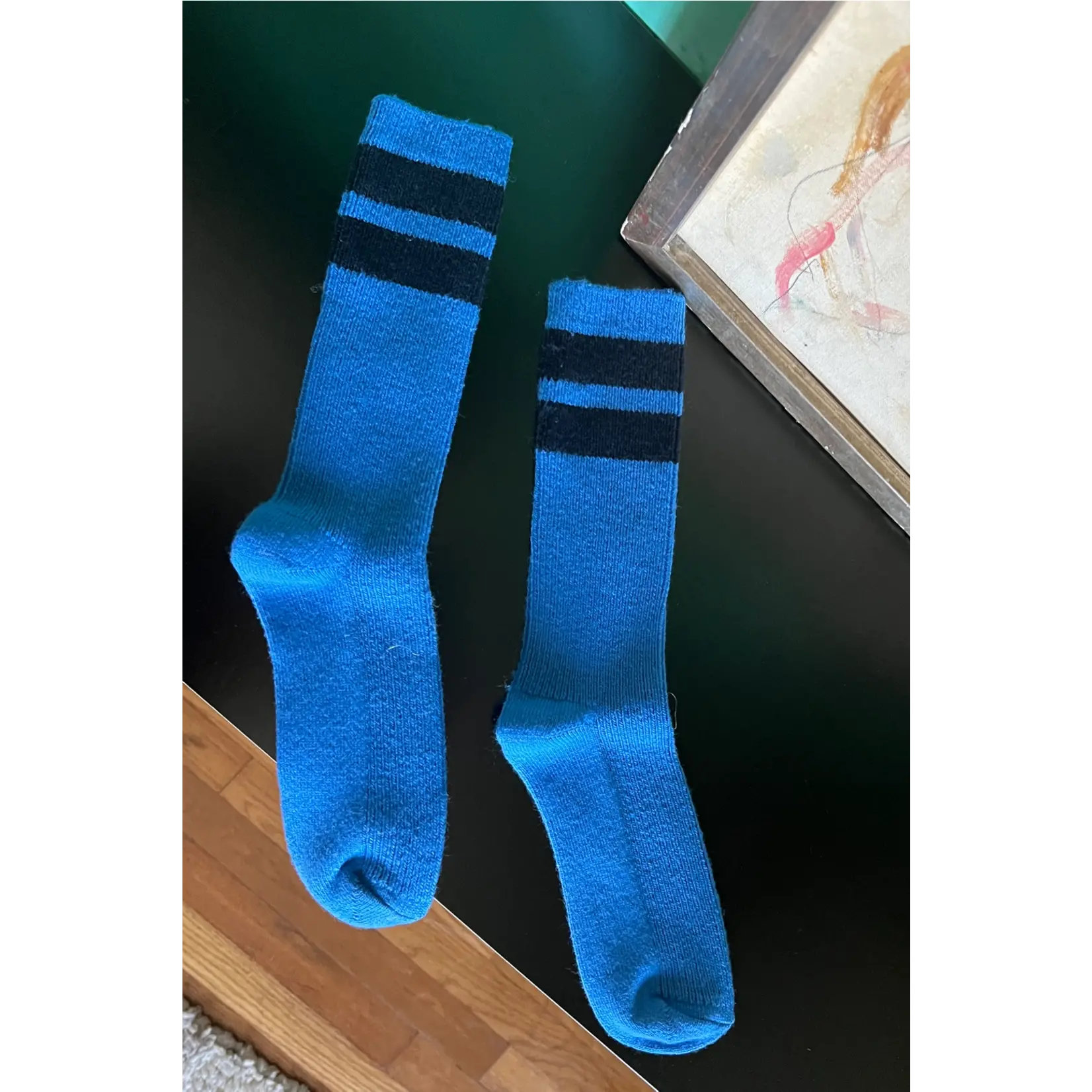 Le Bon Shoppe GRANDPA VARSITY SOCKS BLUE NAVY STRIPE