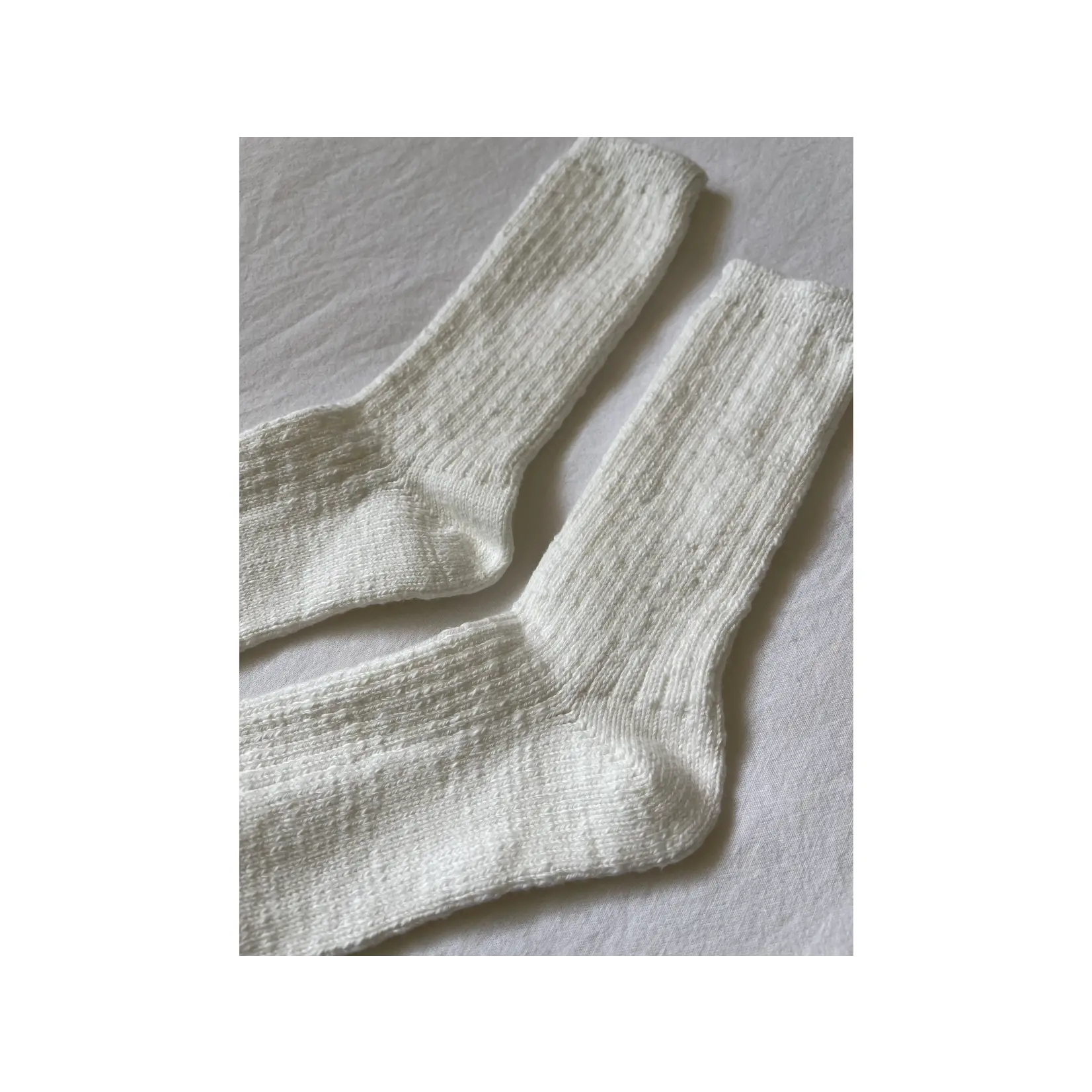 Le Bonne Shoppe COTTAGE SOCKS WHITE LINEN