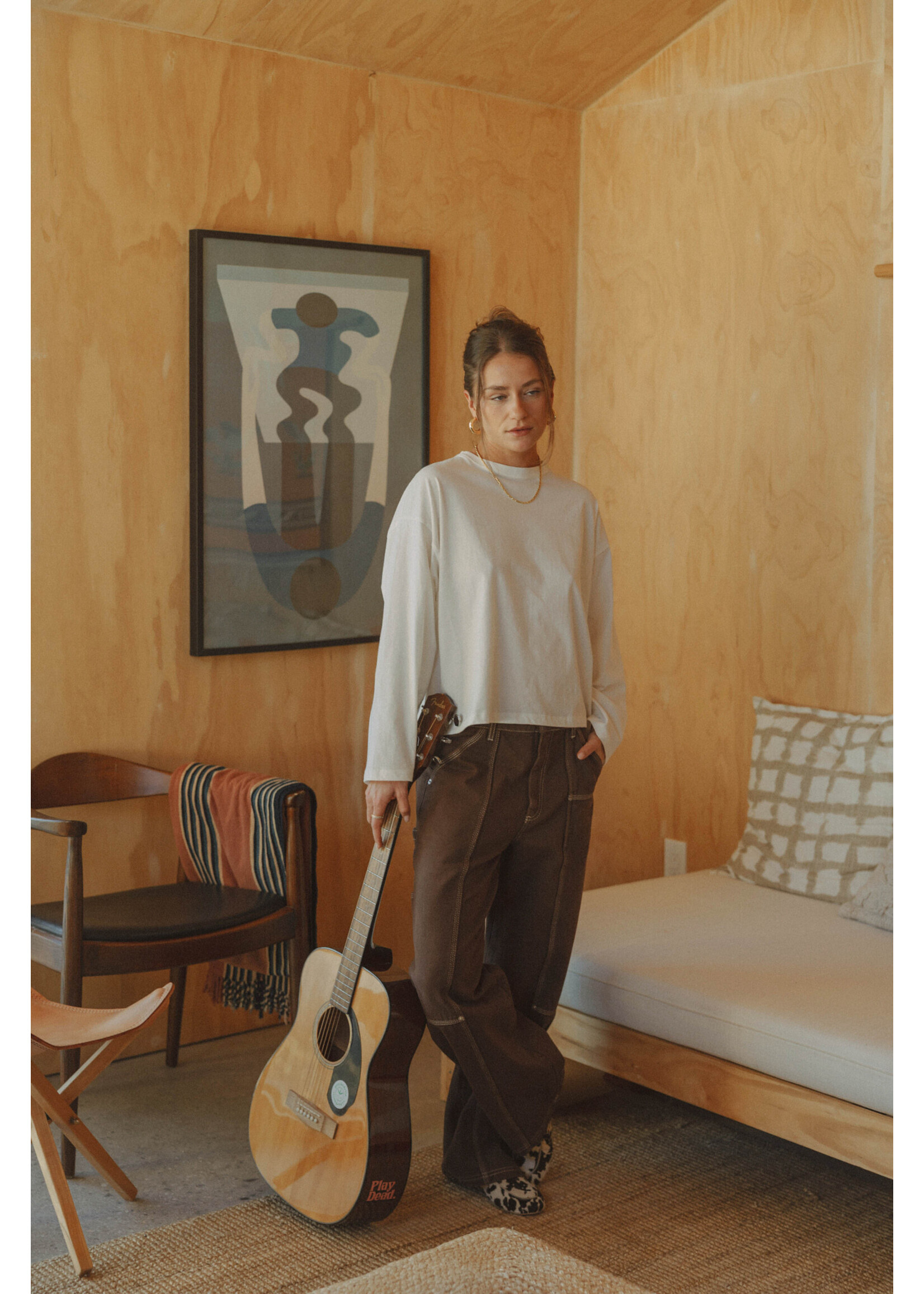 LES SOEURS LS MILLE CONTRAST STITCH DENIM BROWN