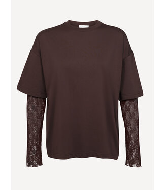 LES SOEURS LS LEONARDO TSHIRT LACE BROWN
