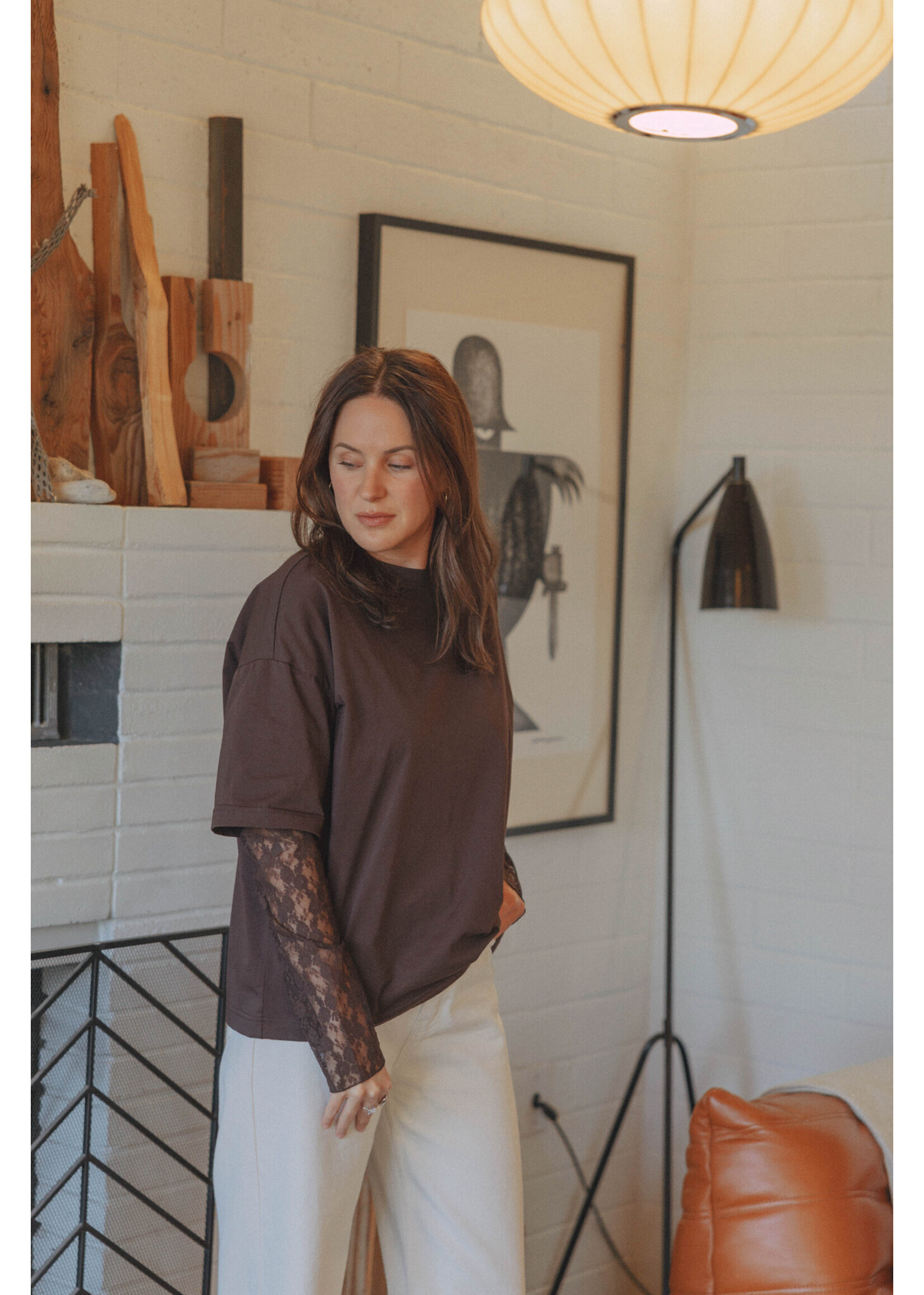 LES SOEURS LS LEONARDO TSHIRT LACEY BROWN