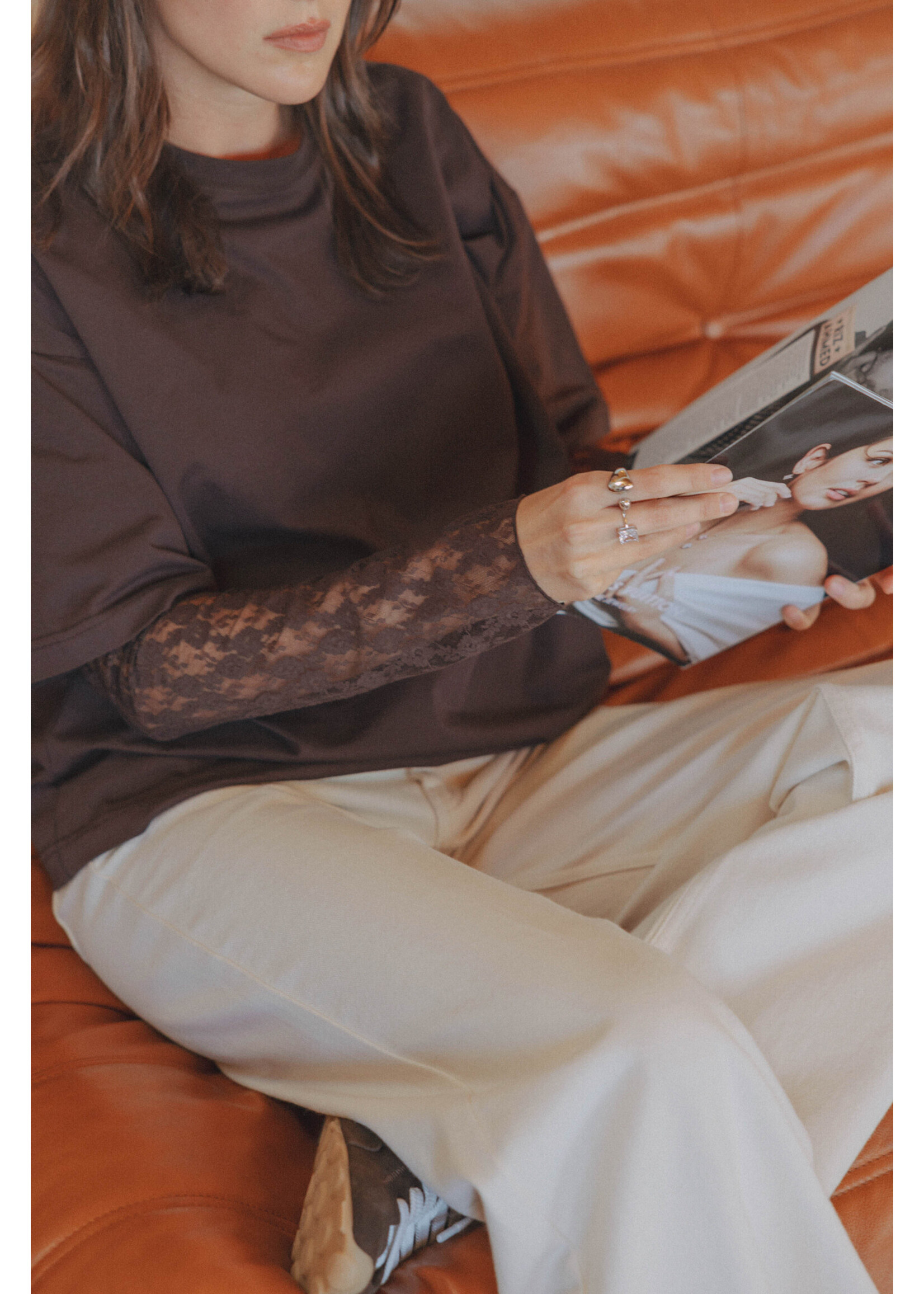 LES SOEURS LS LEONARDO TSHIRT LACEY BROWN