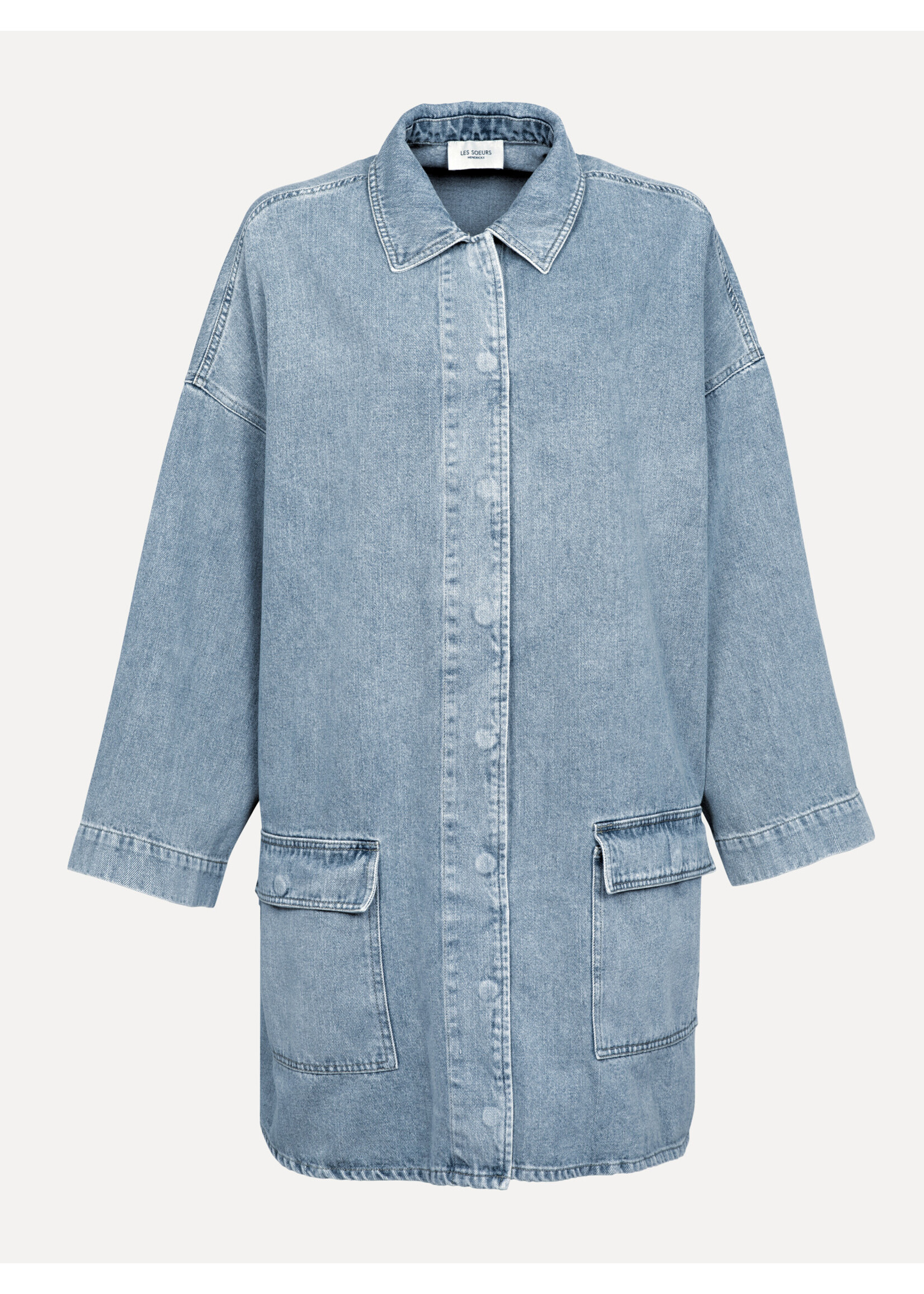 LES SOEURS LS FRE DENIM DRESS LS MID BLUE