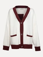 LES SOEURS LS MAIA CARDIGAN BORDEAUX ECRU