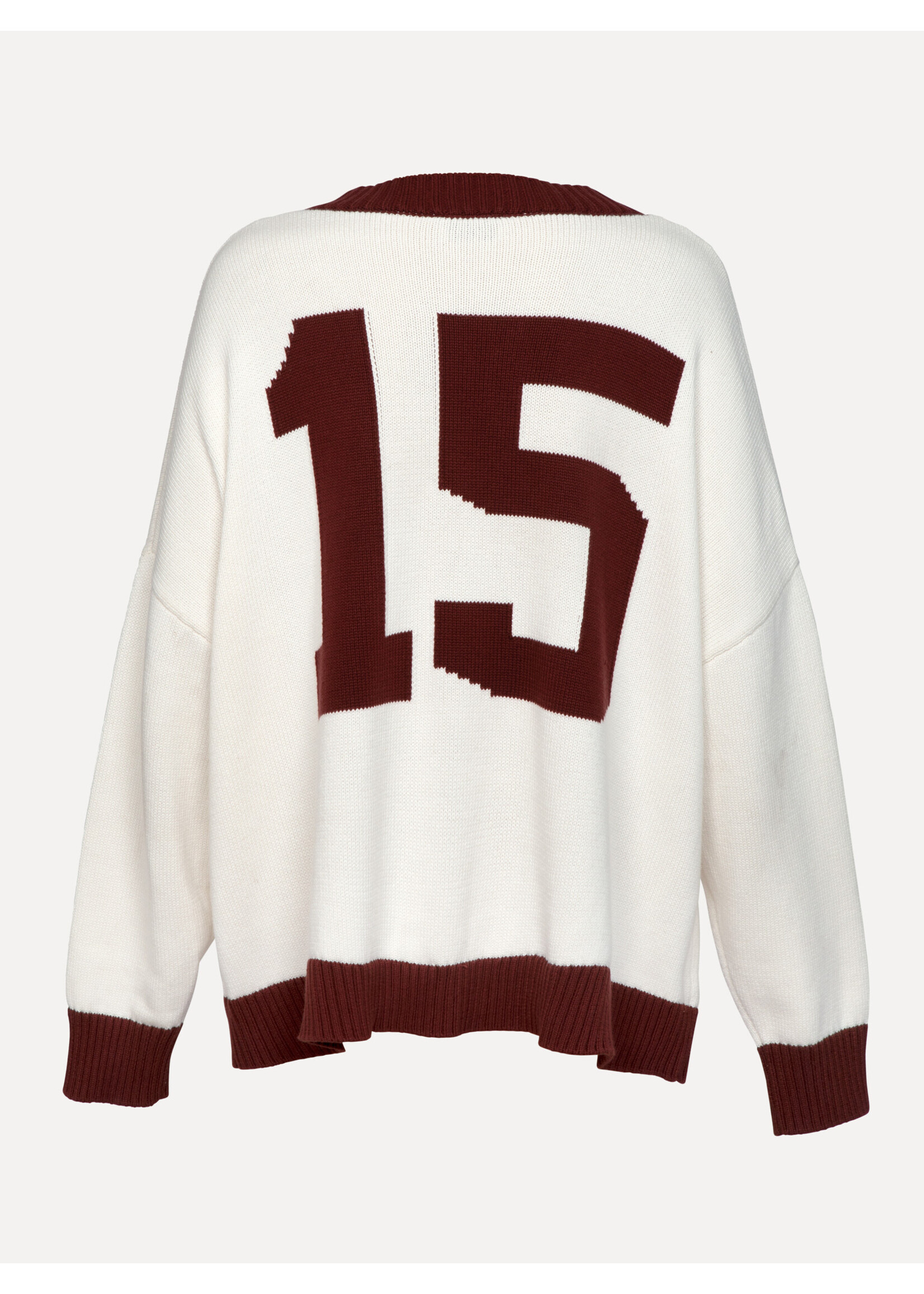 LES SOEURS LS MAIA CARDIGAN BORDEAUX ECRU