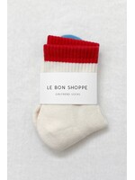 LE BON SHOPPE GIRLFRIEND SOCKS  COLOR BLOCK BLUE RED
