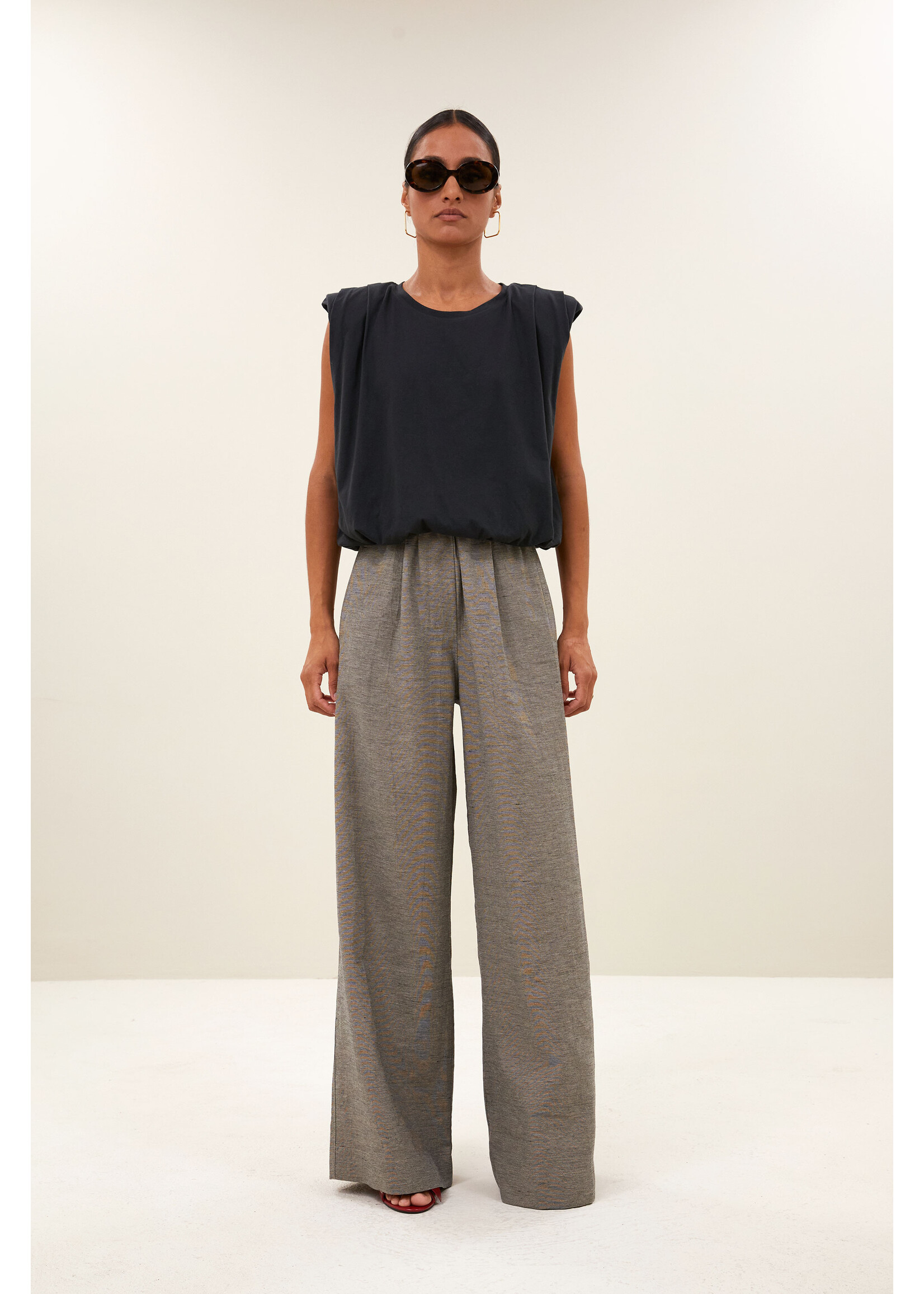 BY-BAR BB BENJI MELANGE PANT CHARCOAL MELEE