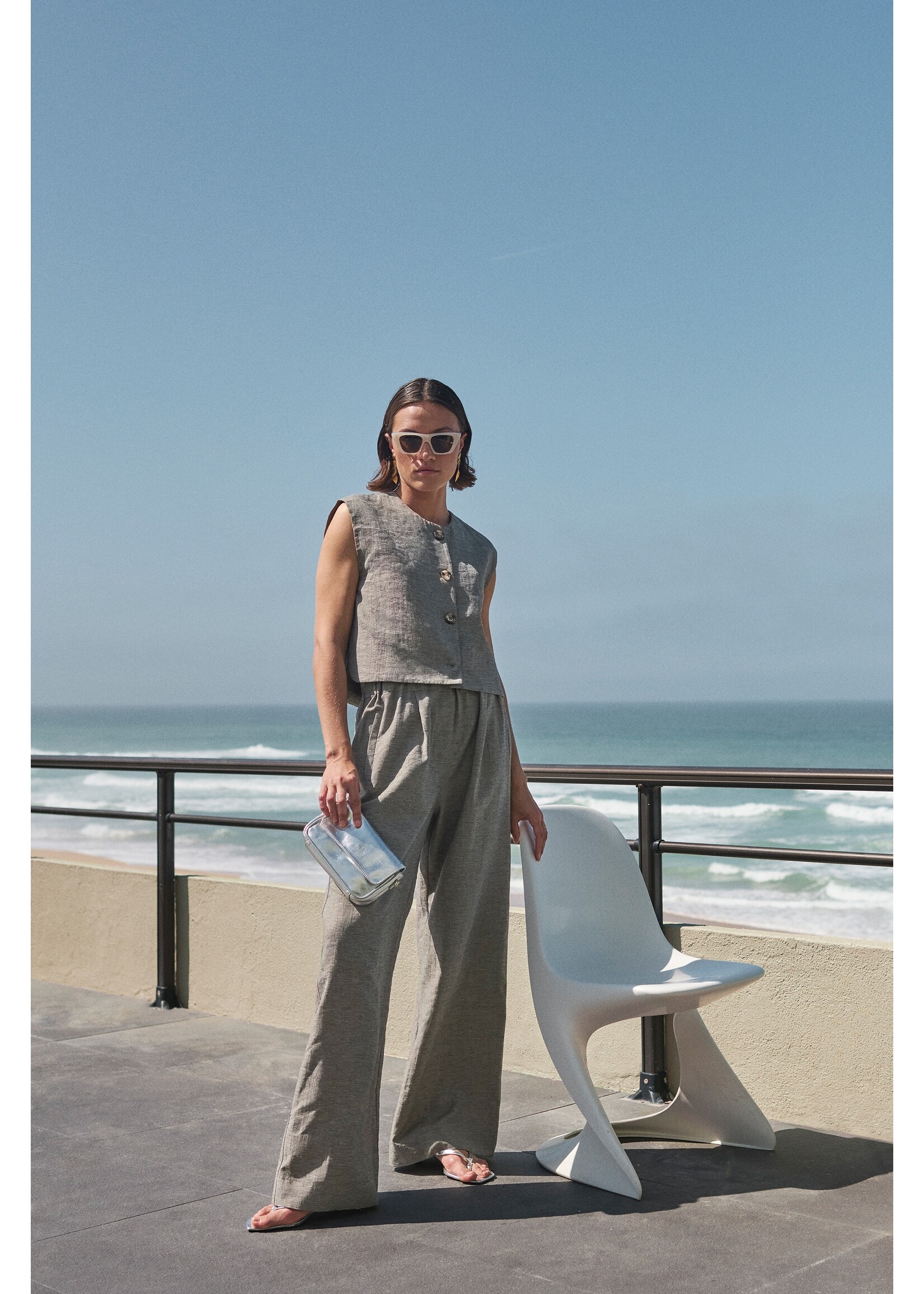 BY-BAR BB BENJI MELANGE PANT CHARCOAL MELEE