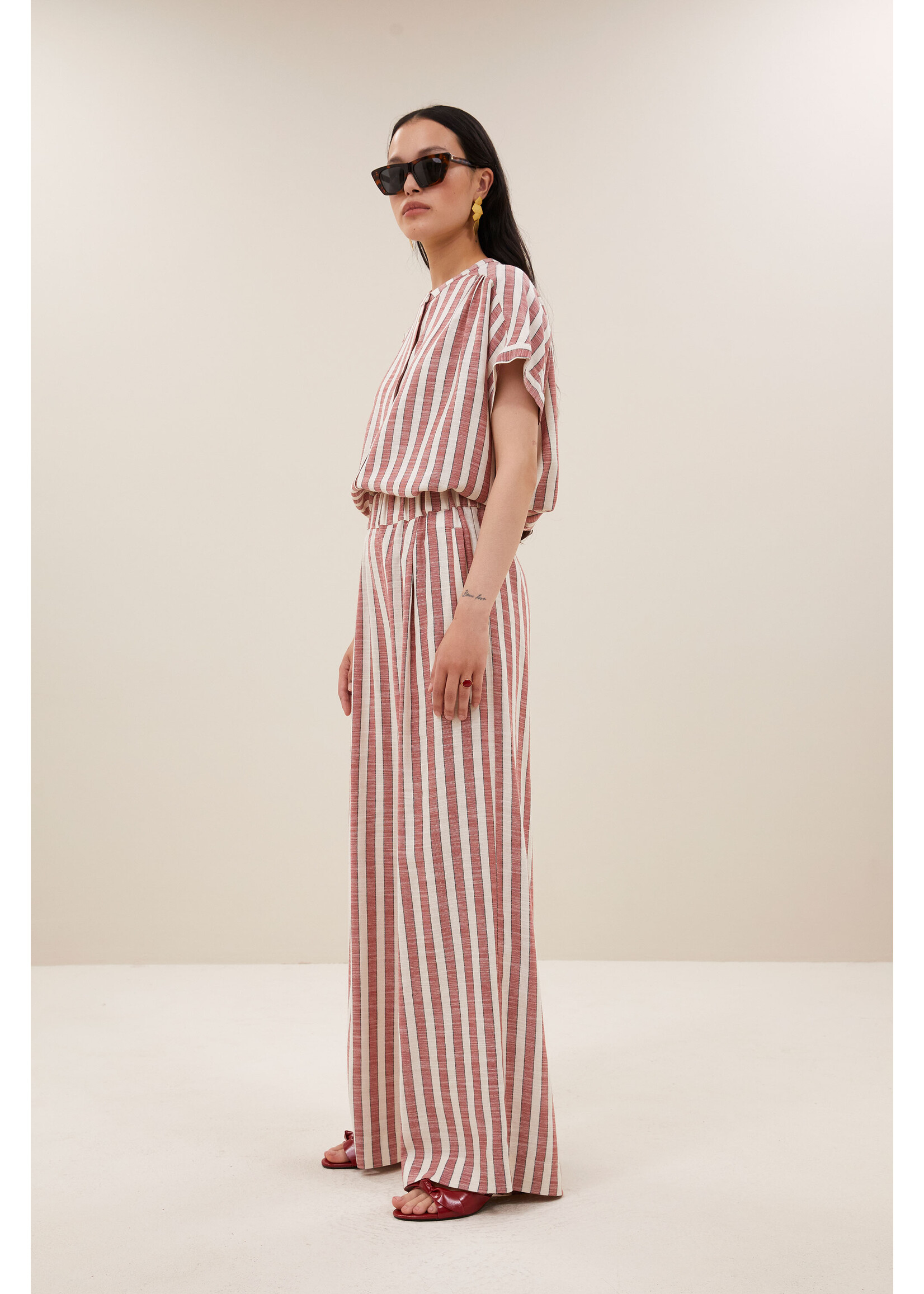 BY-BAR BB BENJI WIDE PANT RED STRIPE