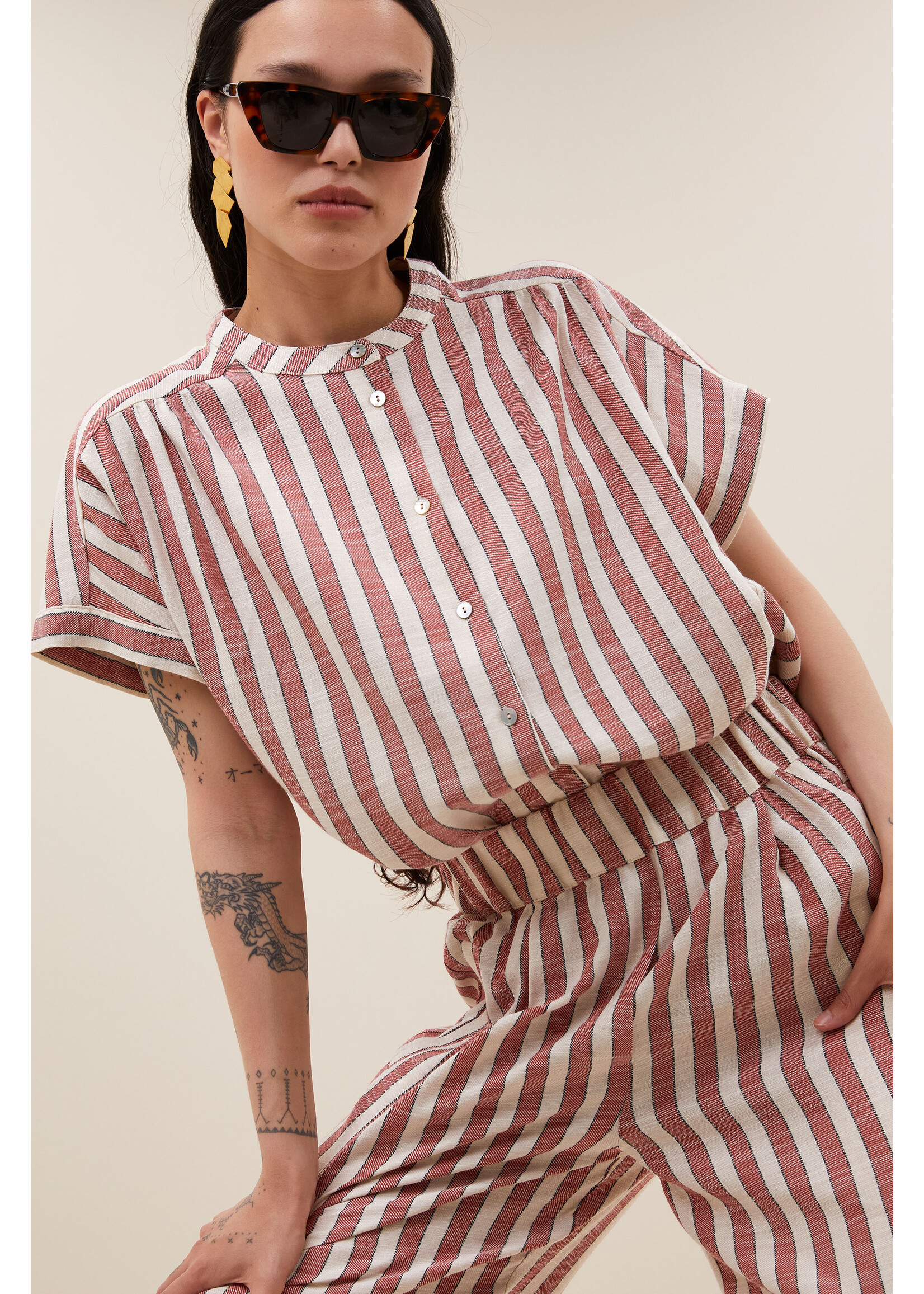 BY-BAR BB BENJI WIDE PANT RED STRIPE