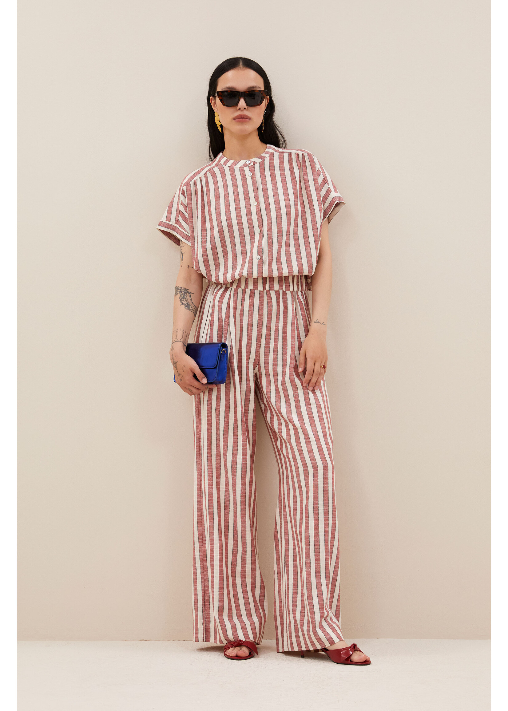 BY-BAR BB BENJI WIDE PANT RED STRIPE