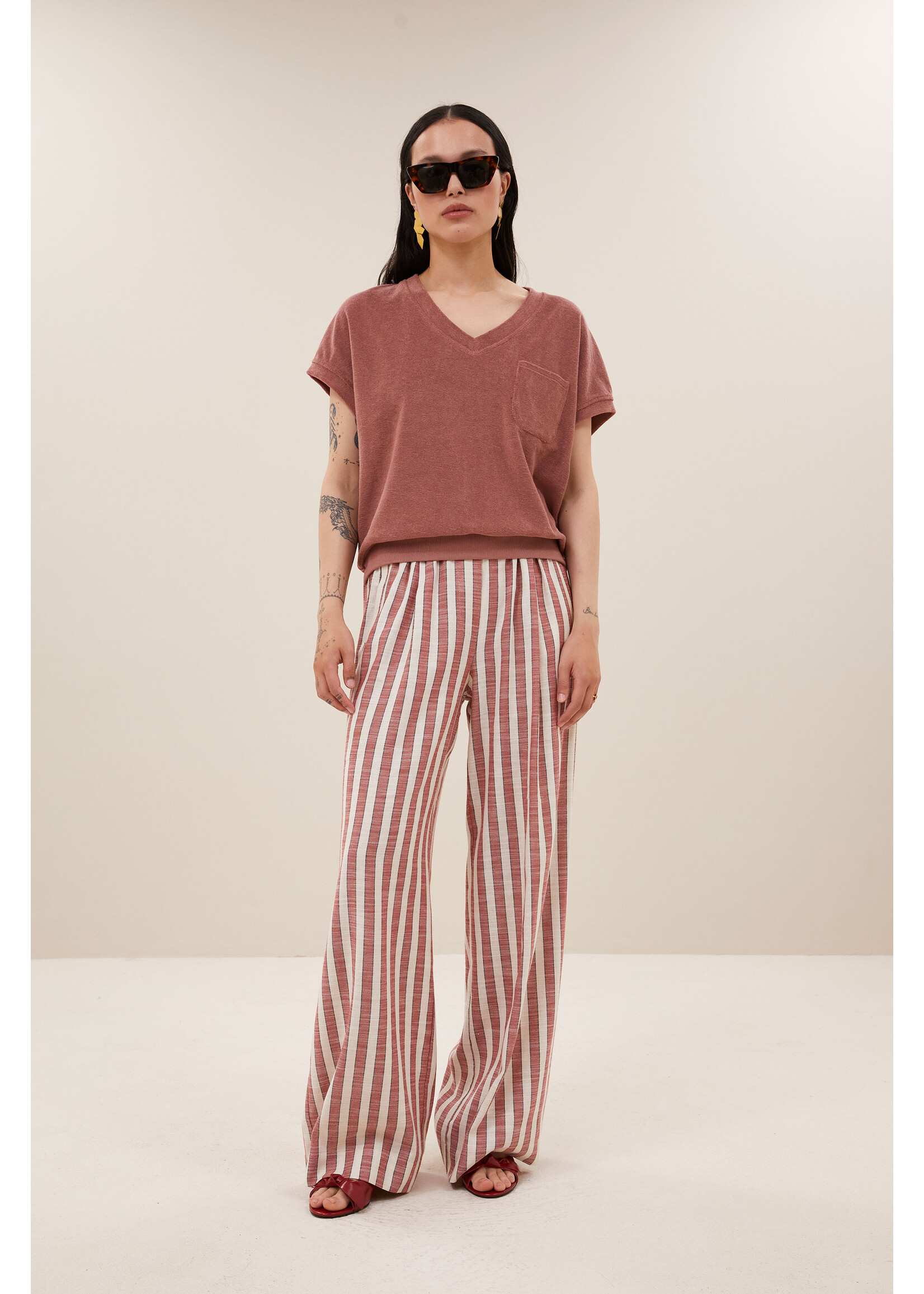 BY-BAR BB BENJI WIDE PANT RED STRIPE
