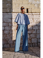 BY-BAR BB DAVIN BLOUSE BLUE PIIN STRIPE