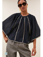 BY-BAR BB EMMI EMBRODERY BLOUSE CHARCOAL