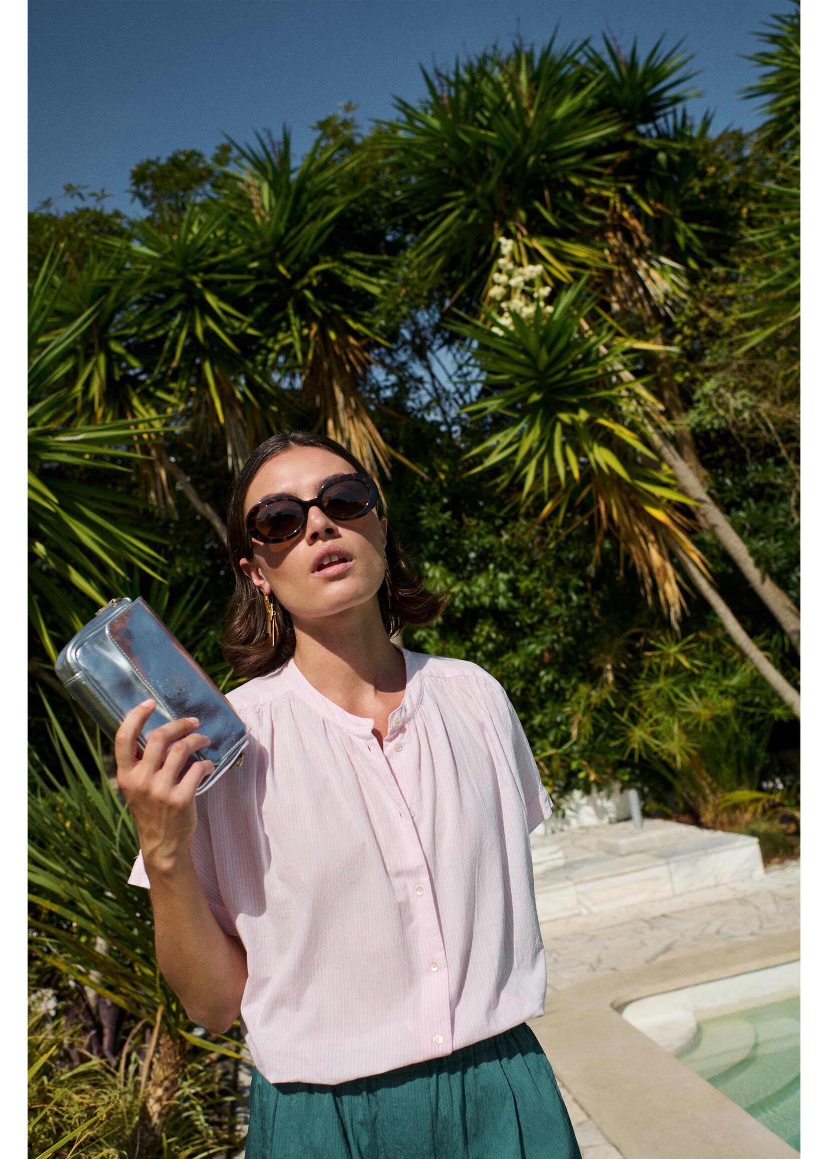 BY-BAR BB MINTE PINSTRIPE BLOUSE PINK