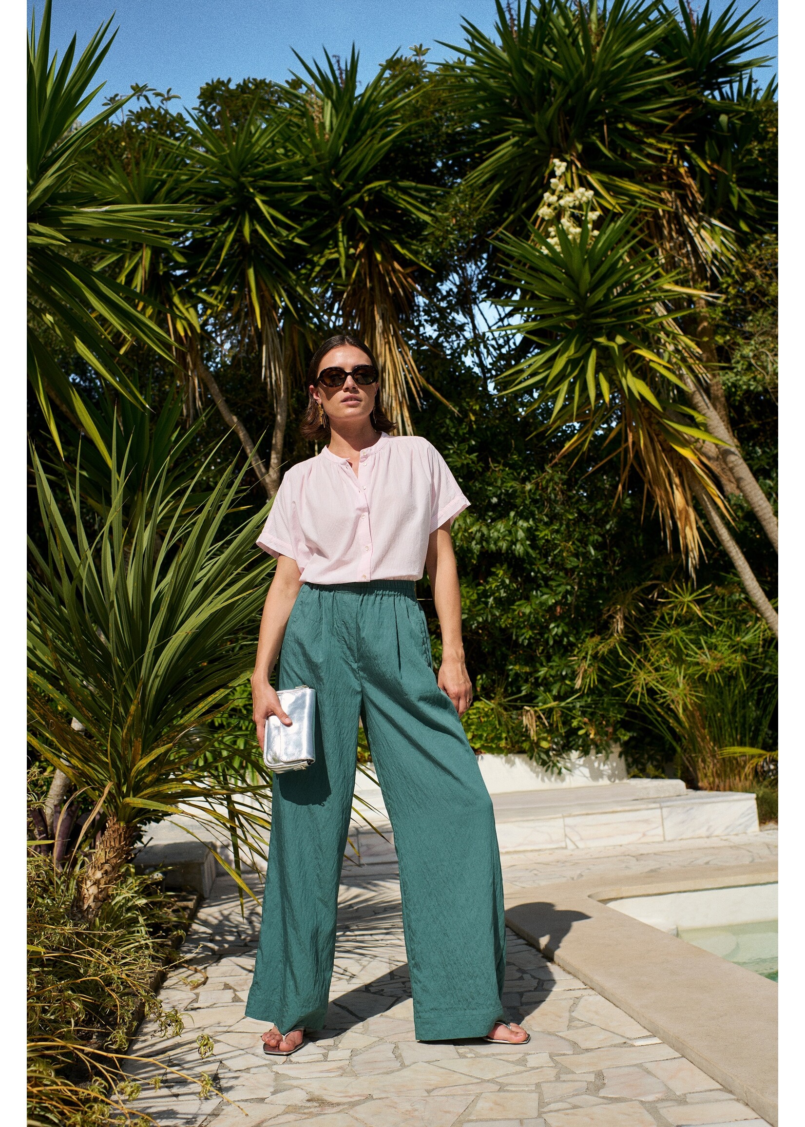 BY-BAR BB MINTE PINSTRIPE BLOUSE PINK