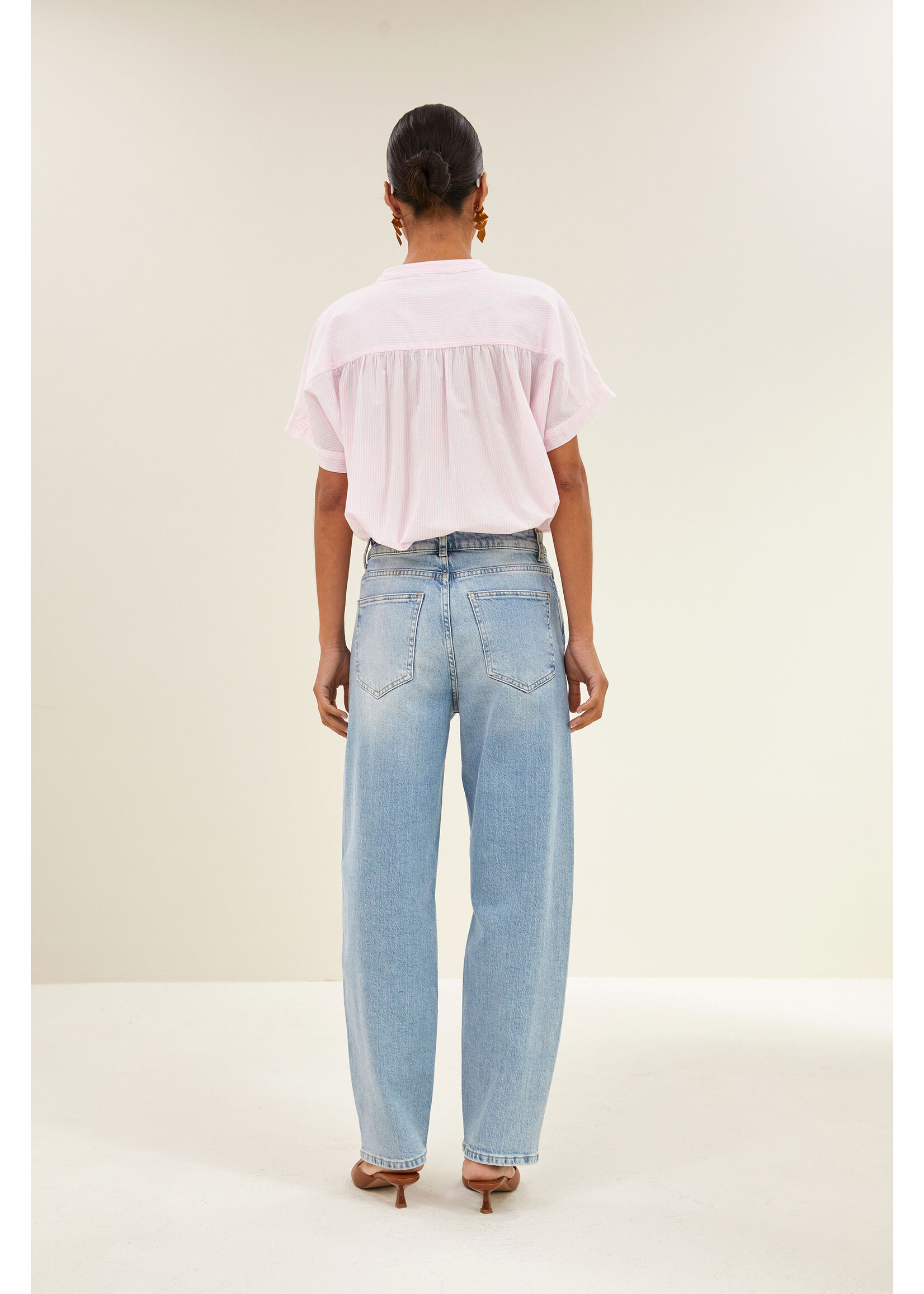 BY-BAR BB MINTE PINSTRIPE BLOUSE PINK