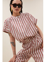 BY-BAR BB MINTE WIDE SRIPE BLOUSE RED