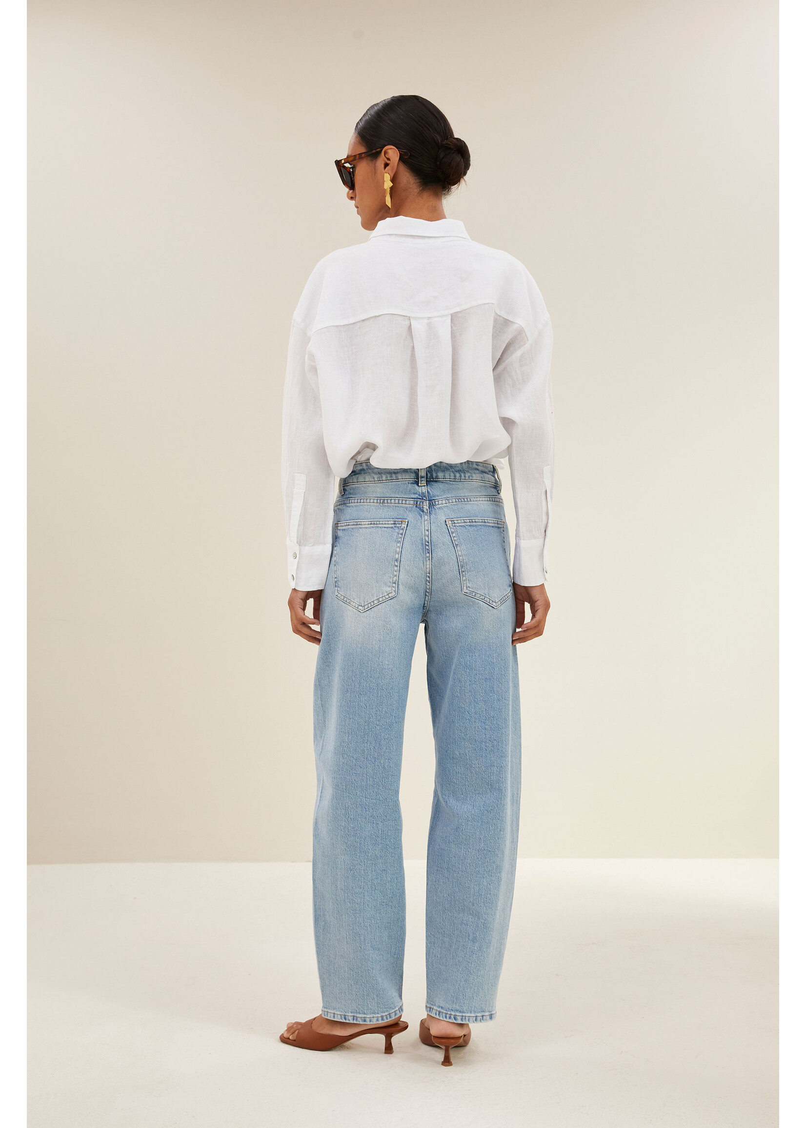 BY-BAR BB NIMA LINEN BLOUSE BRIGHT WHITE