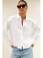 BY-BAR BB NIMA LINEN BLOUSE BRIGHT WHITE