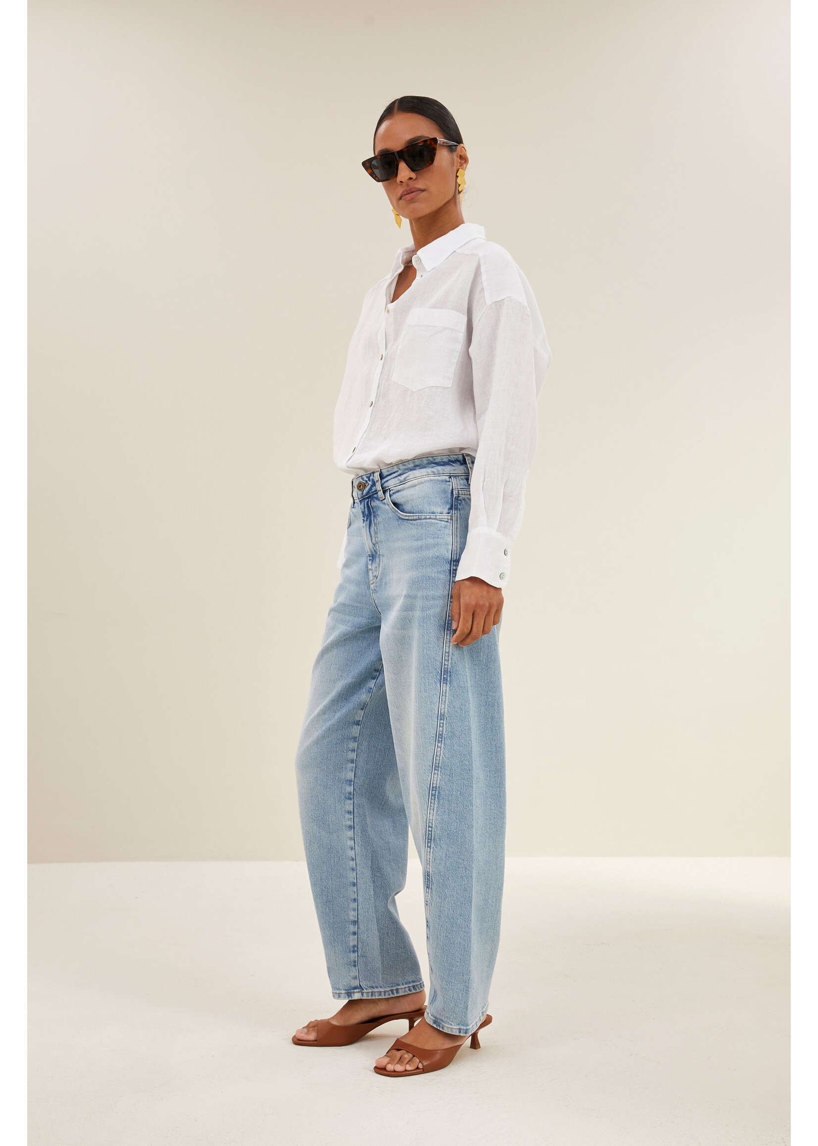 BY-BAR BB NIMA LINEN BLOUSE BRIGHT WHITE