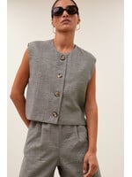 BY-BAR BB NORI MELANGE GILET CHARCOAL MELEE