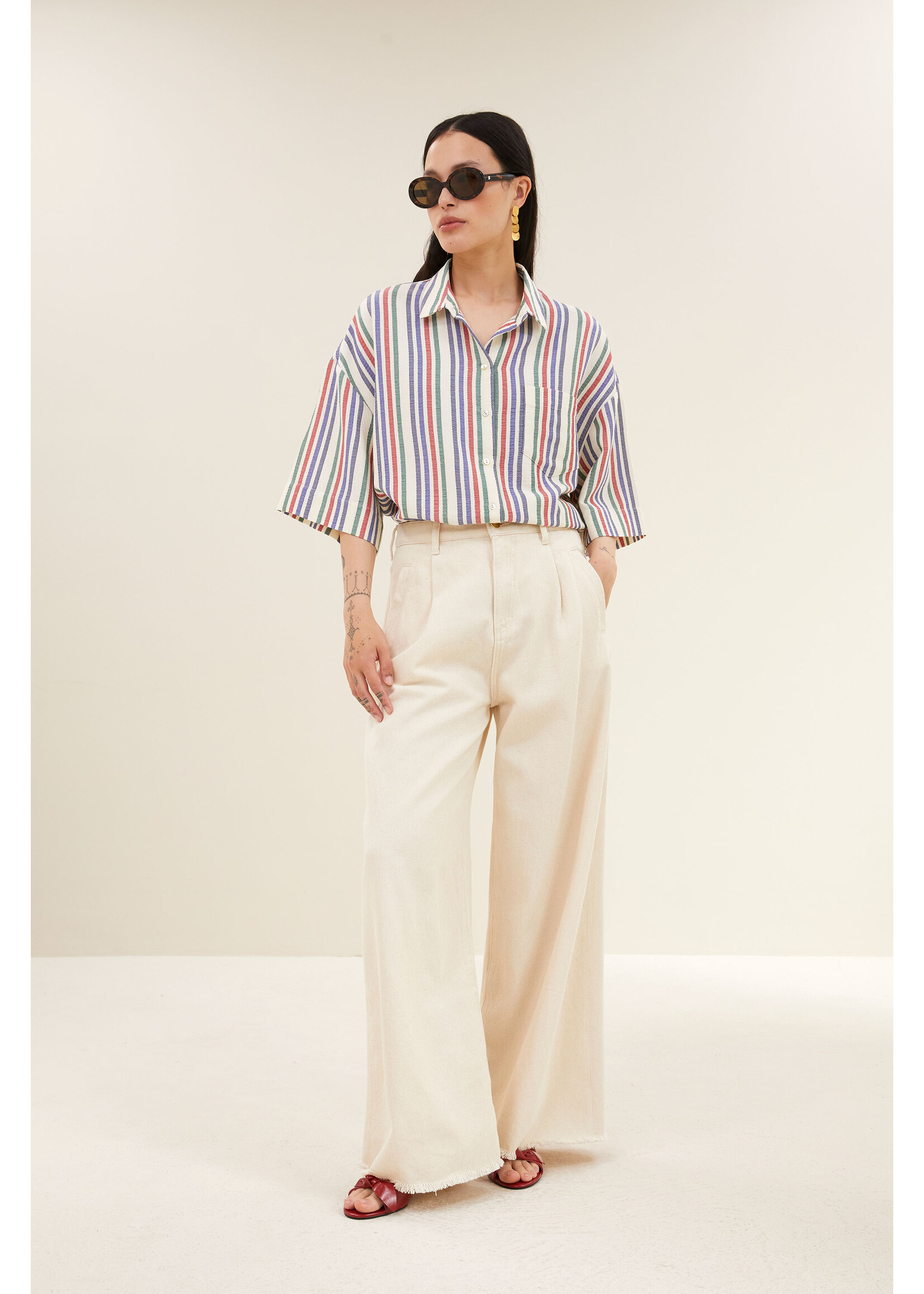 BY-BAR BB PILAR BLOUSE MULTI STRIPE