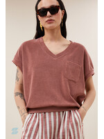 BY-BAR BB TYLER SLUB TOP WHITERED ROSE