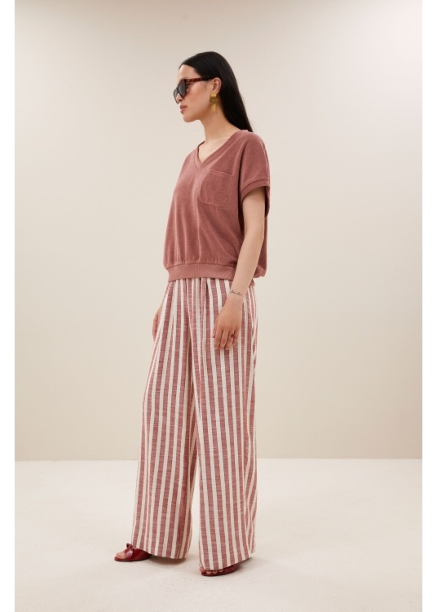 BY-BAR BB TYLER SLUB TOP WHITERED ROSE