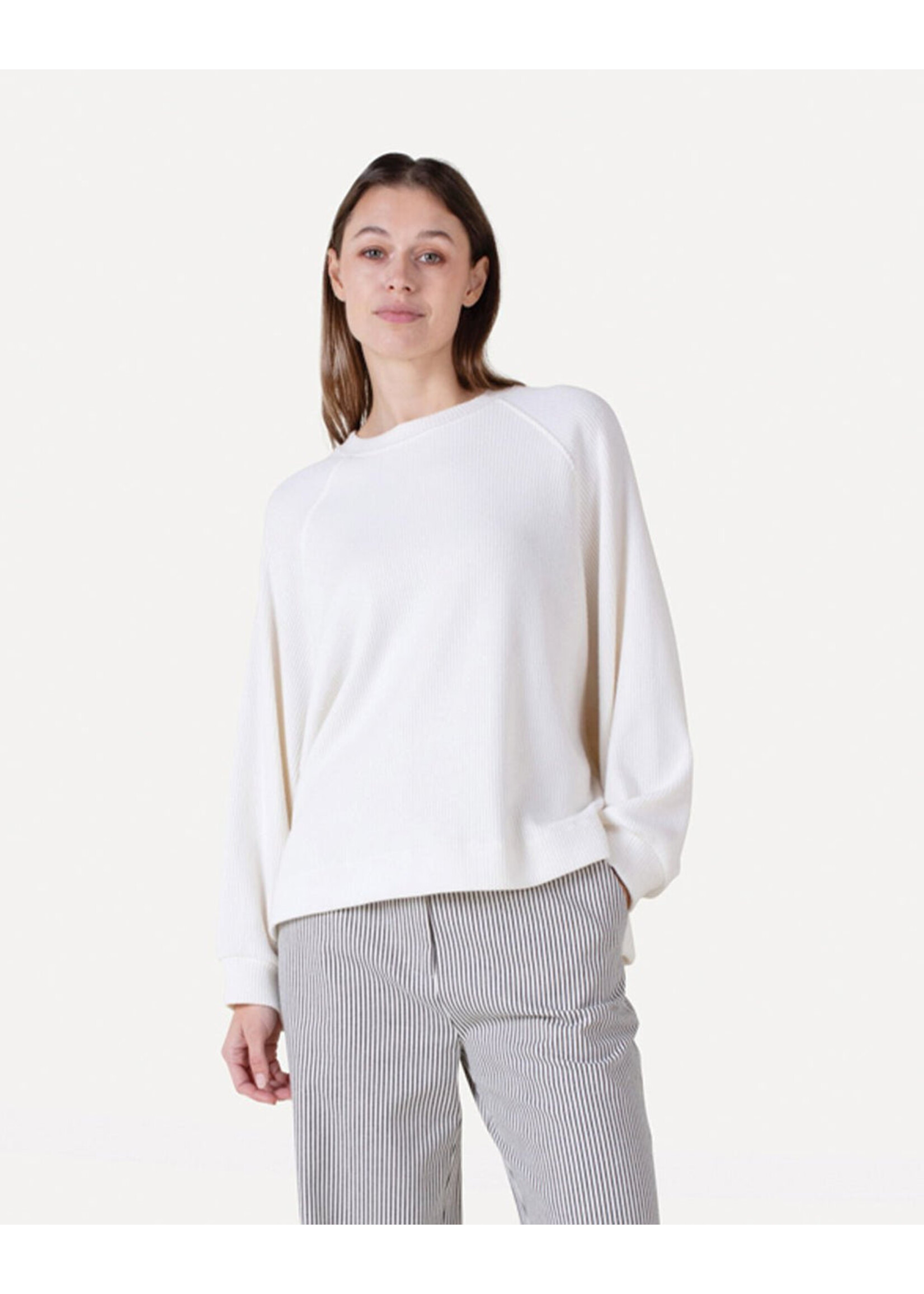 ANOTHER LABEL AL FLORI SWEAT LS OFF-WHITE