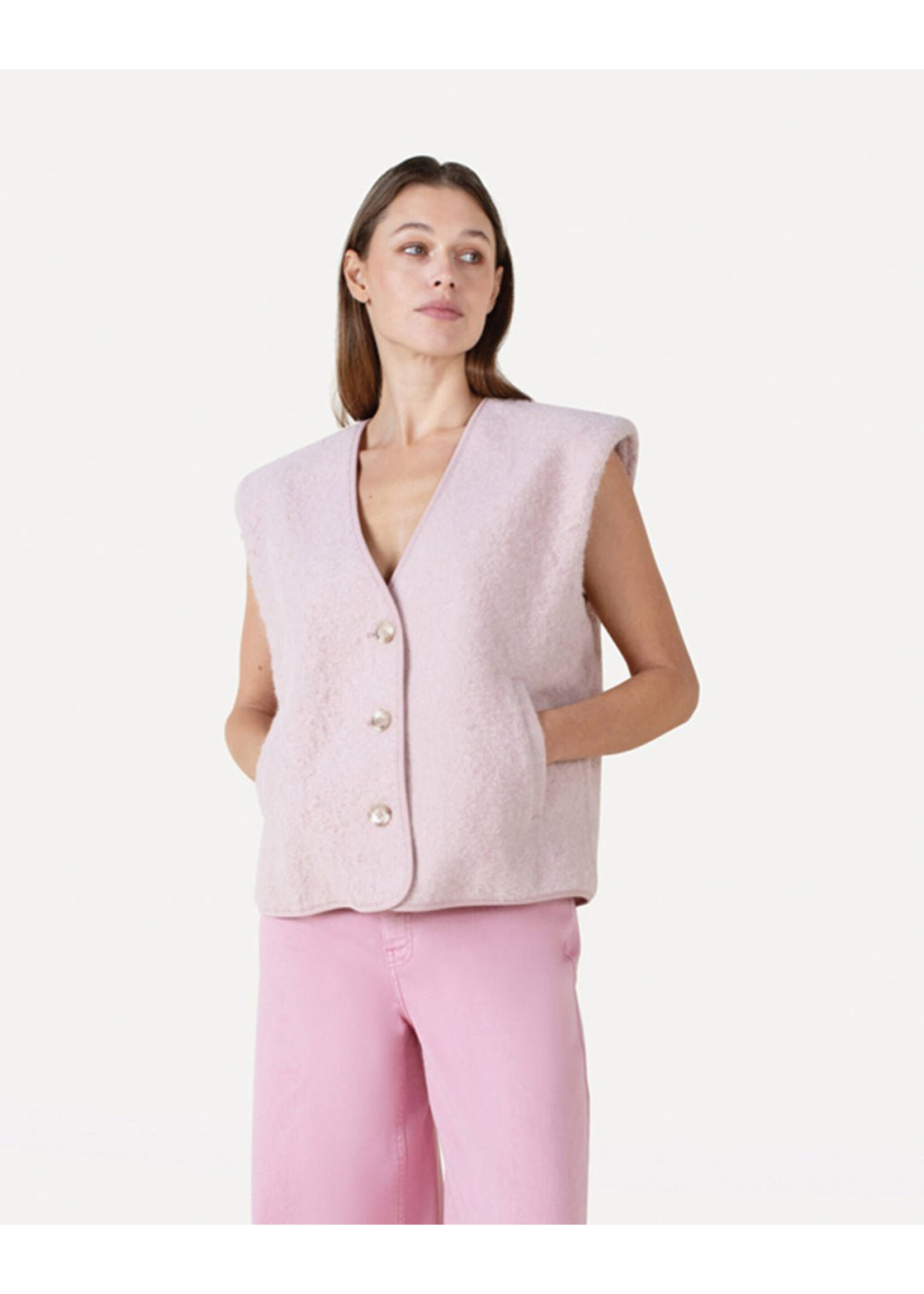 ANOTHER LABEL AL BELINE BOUCLE VEST PRIMROSE