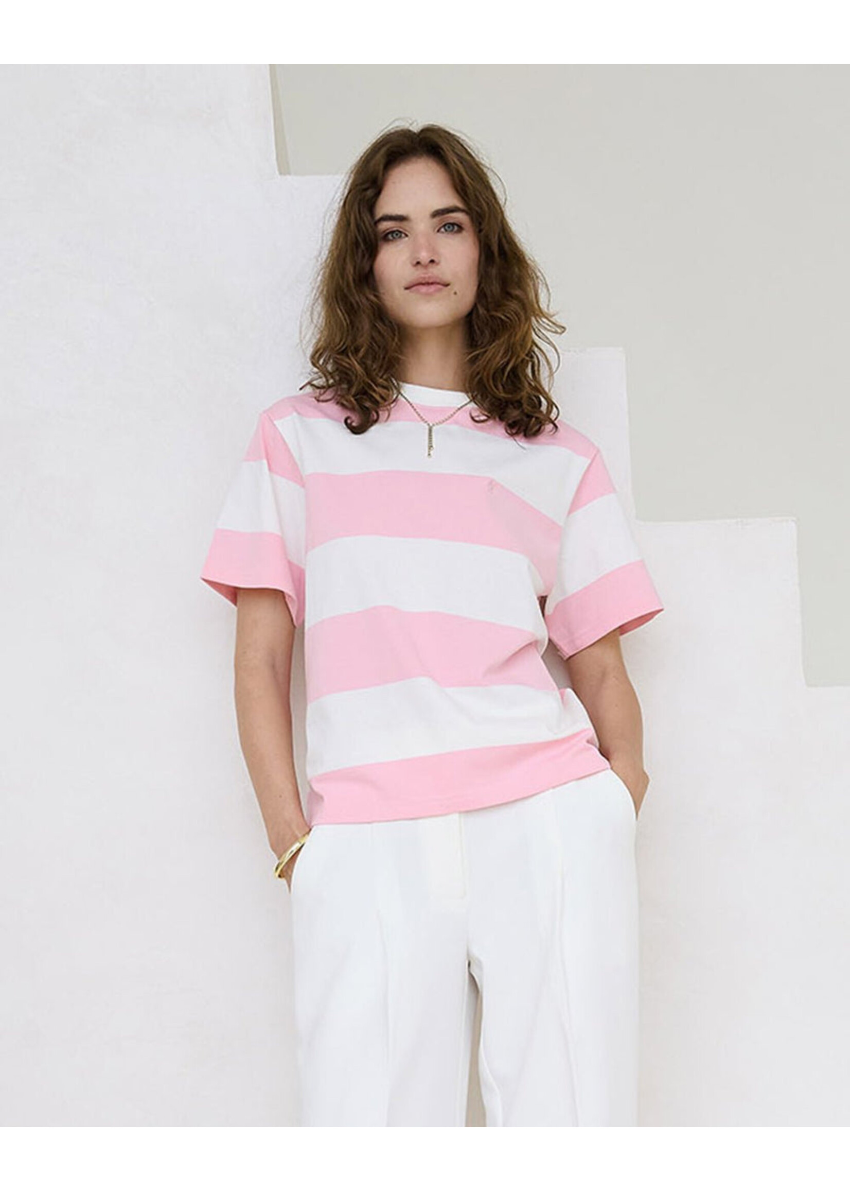 ANOTHER LABEL AL GINI T-SHIRT SS PRIMROSE/OFF-WHITE