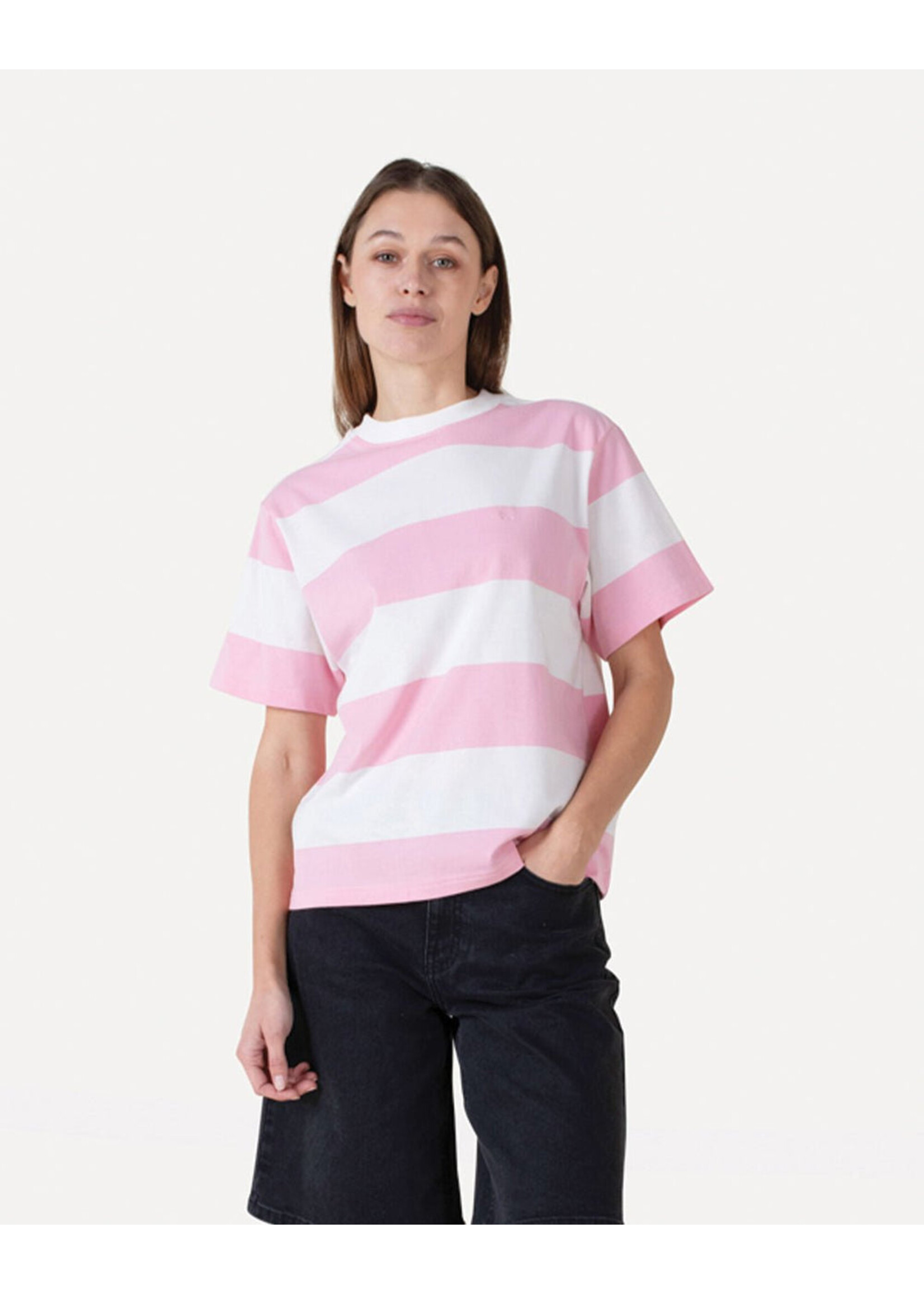 ANOTHER LABEL AL GINI T-SHIRT SS PRIMROSE/OFF-WHITE