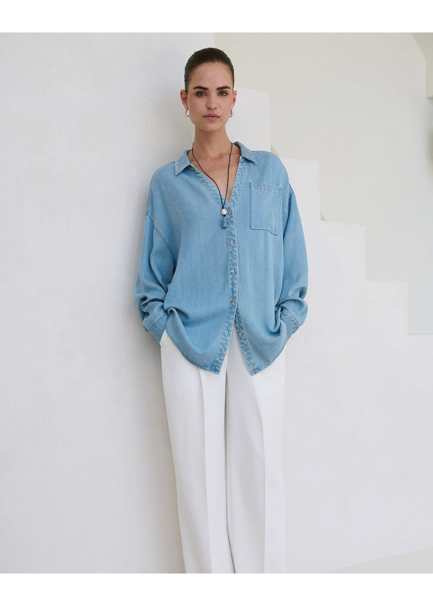 ANOTHER LABEL AL BOISY SHIRT LS LIGHT BLUE